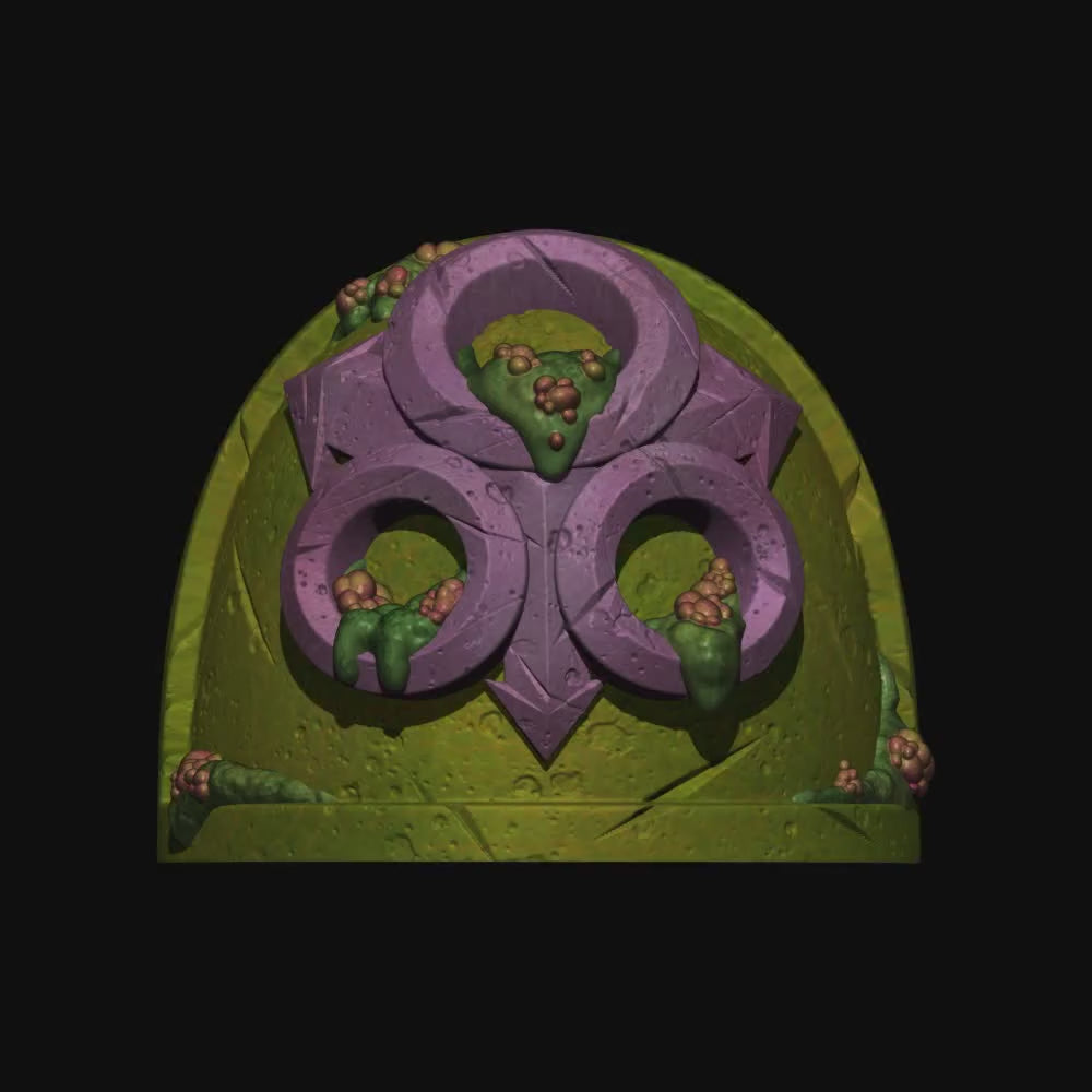 Legions of Nurgle MKIV Damaged Shoulder Pad of Decay designed by Fantasy World Games