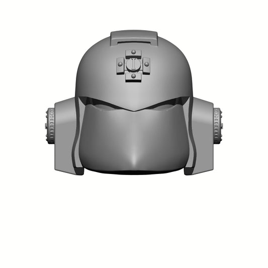 Retribution Wardens Warrior Order Type 6 Veteran Helmet with Cross resin upgrade compatible with McFarlane Toys 1:12 scale armored action figures.