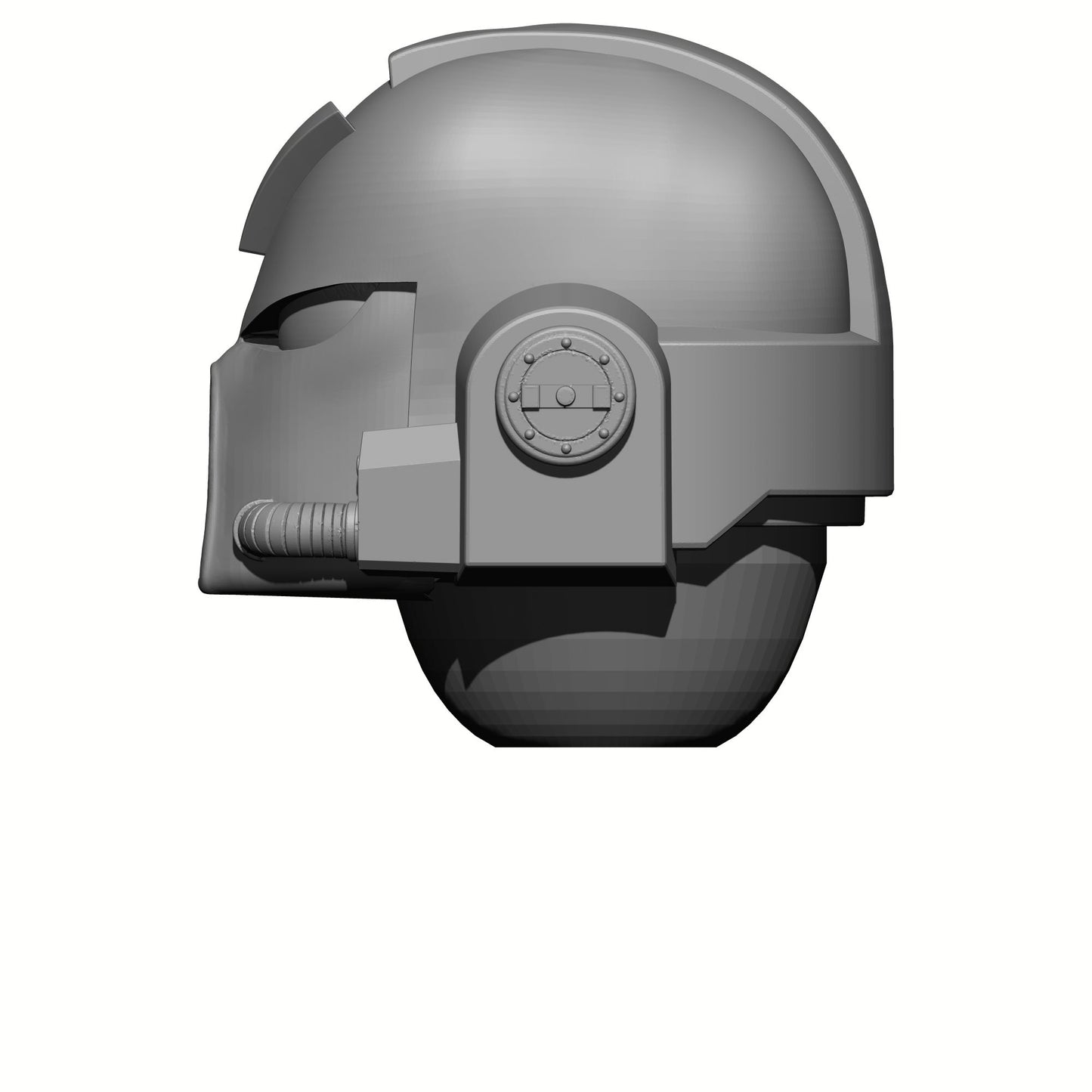 Retribution Wardens Warrior Order Type 7 Helmet with Chevron custom resin helmet designed to fit JoyToy 1:18 scale armored action figures.