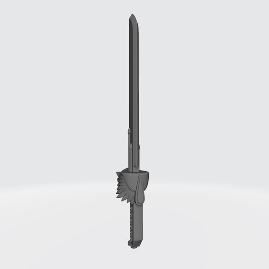 Custom resin Sanguis Warrior Order Glaive Encarmine Power Sword for the right hand compatible with McFarlane Toys 7-inch armored action figures.