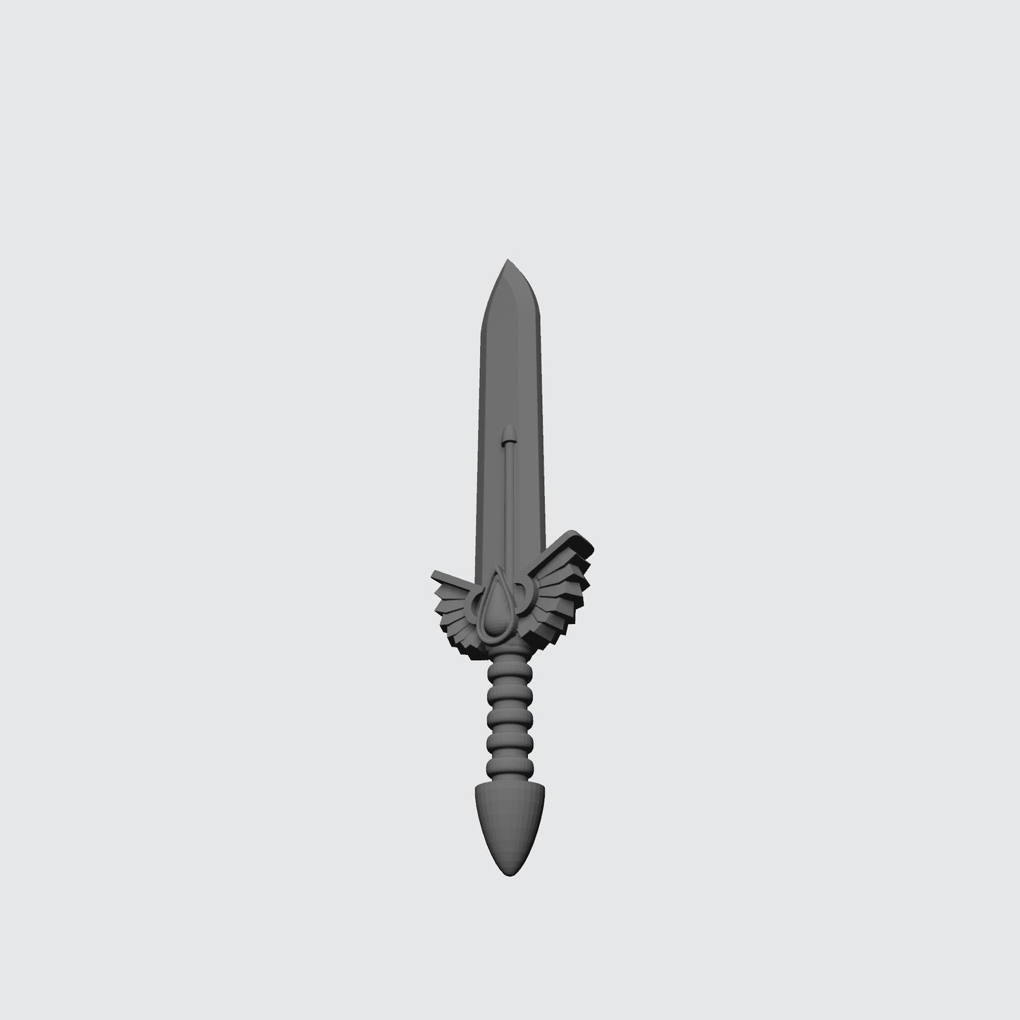 Custom resin Sanguis Warrior Order Power Gladius with Winged Blood Drop compatible with McFarlane Toys 7-inch armored action figures.