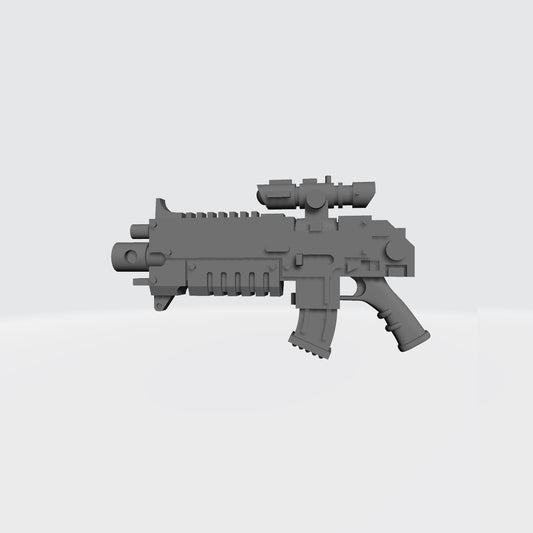 Scoped Battle Gun custom resin weapon with tactical scope compatible with McFarlane Toys 7-inch armored action figures