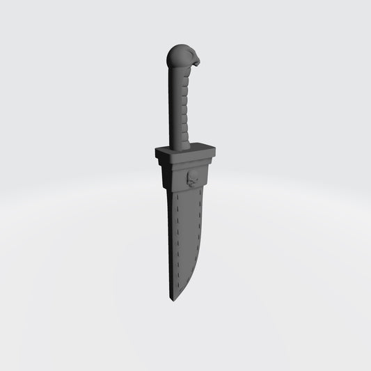 Sniper Skull Dagger in Sheath custom resin close combat weapon compatible with McFarlane Toys 7-inch armored action figures.