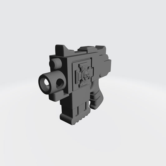 Strike Pistol Type 4 VT Pattern with Cross Emblem custom resin weapon compatible with McFarlane Toys 7-inch armored action figures