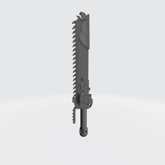 Ultra Warrior Order Teeth of Ultra Chain Blade with Skull Pommel compatible with McFarlane Toys 1:12 scale armored action figures custom resin close combat weapon
