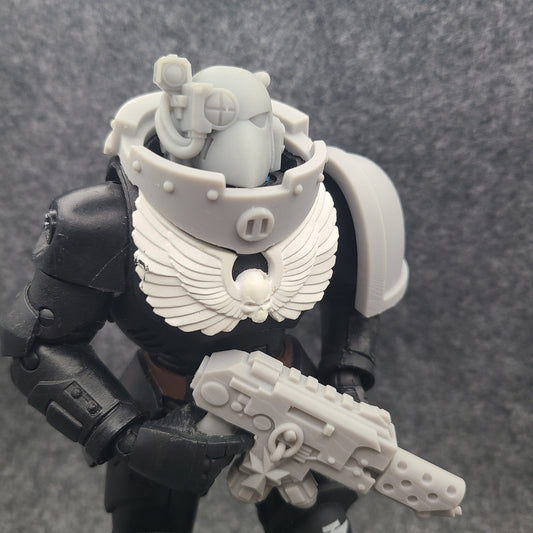 Veteran Warrior Gorget with Circular Grill and Rivets compatible with McFarlane Toys 7-inch armored action figures custom resin armor
