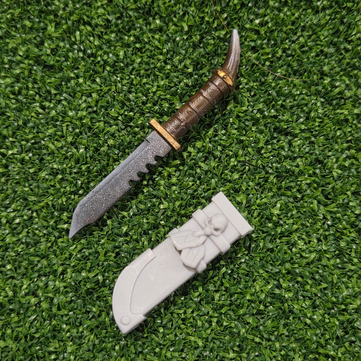 Wolf Warrior Order Combat Knife with Optional Sheath Compatible with McFarlane Toys 1:12 Scale Armored Action Figures Custom Resin Weapon
