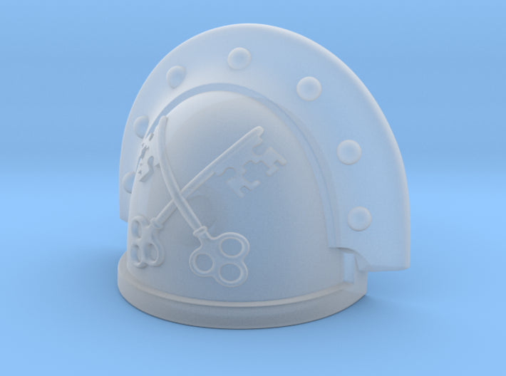 Angels of Iron MKIII Shoulder Pad Gen: 3 Pauldron Full Sword Breaker Studded Rivets compatible with McFarlane Toys Space Marines from Fantasy World Games