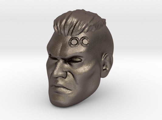 Space Marine Head with Crew Cut and Two Service Studs Over Left Eye Head Sculpt