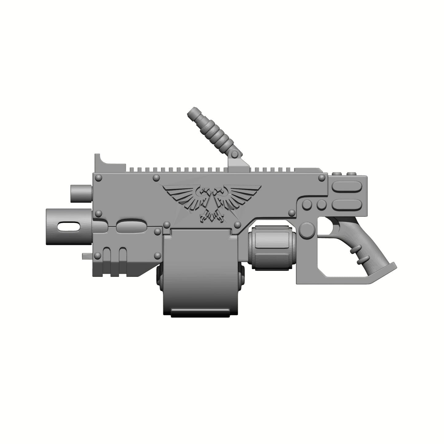 Weapon Heavy Bolter - Executer Pattern with Drum Designed for the 7' McFarlane Space Marine Left Side