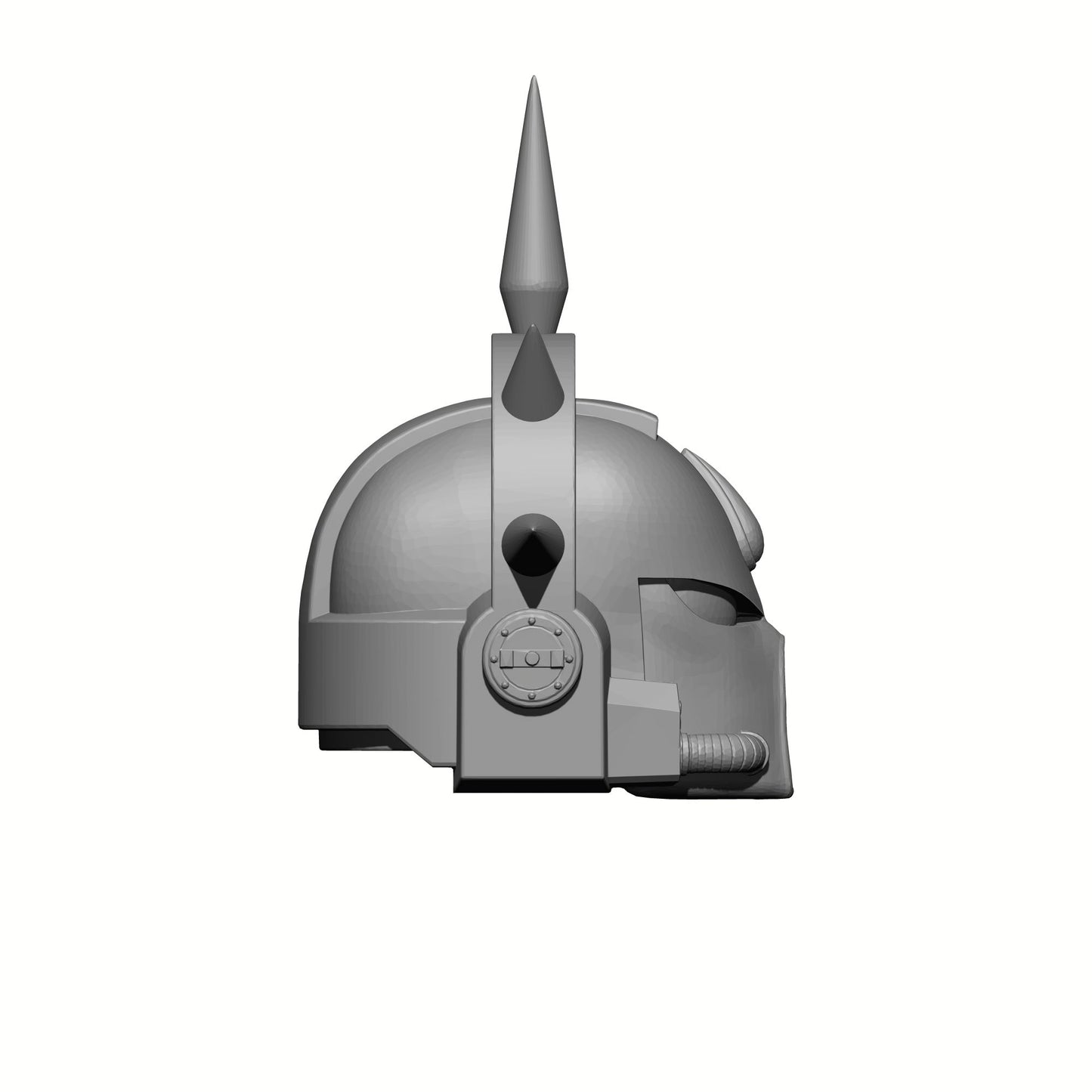Sanguis Legion Mark VII Helmet with Blood Drop and Iron Spiked Halo: Gen: 7 Helmet Right Side