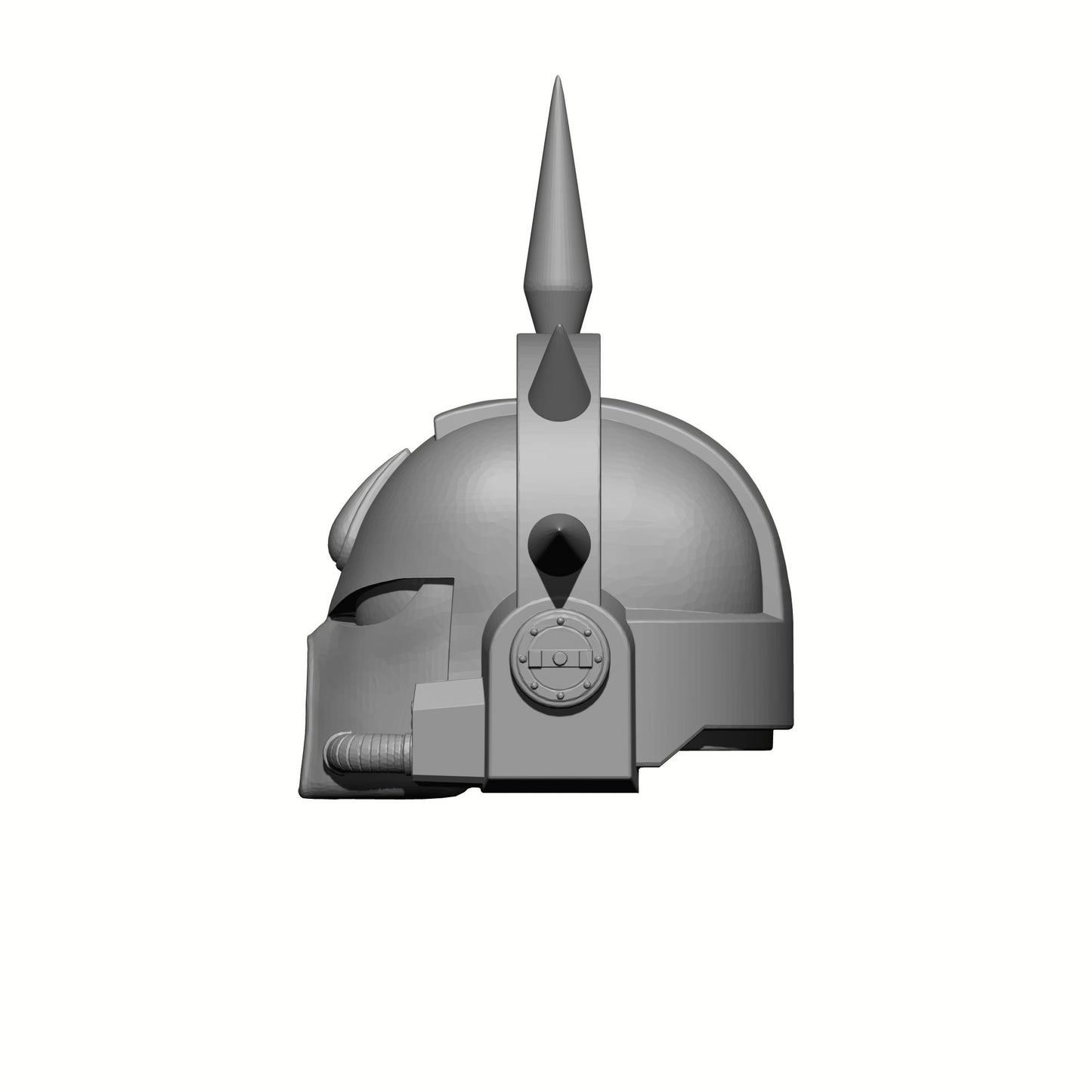 Sanguis Legion Mark VII Helmet with Blood Drop and Iron Spiked Halo: Gen: 7 Helmet Designed by FWG Left Side
