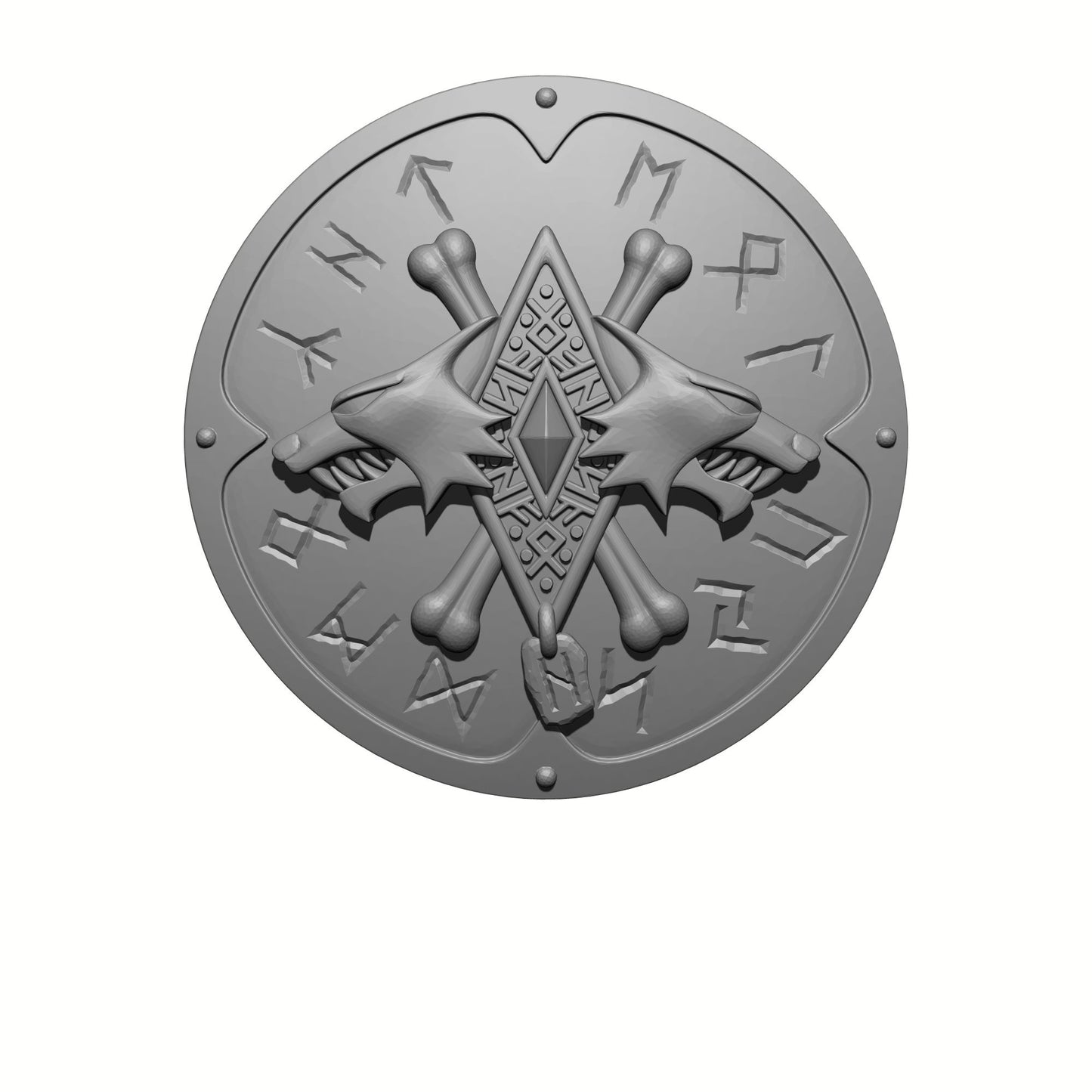 Customize your McFarlane - Warhammer 40K - 7" Figures Wave 7 - Space Wolves Wolf Guard with a Wolf Legions Double Wolf Round Shield with Runes