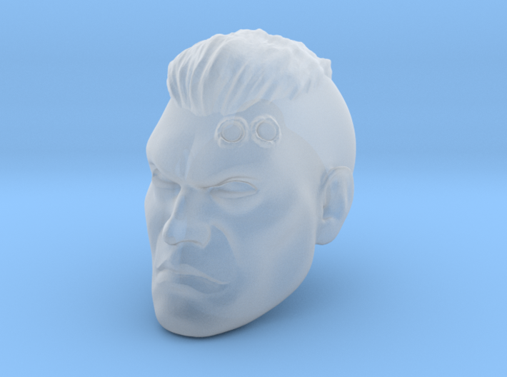 Veteran Sergeant Head with Crew Cut and Two Service Studs Over Left Eye custom resin head sculpt compatible with McFarlane Toys 7-inch armored action figures.