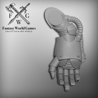 10x Monarchs Fist Warrior Order open right-hand energy fists compatible with 28mm-32mm scale miniatures
