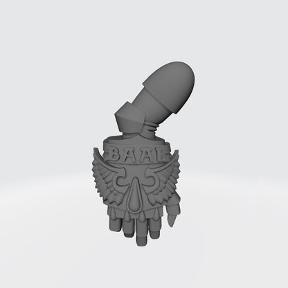 10x Sanguis Legion right-hand energy fists compatible with 28mm-32mm scale miniatures