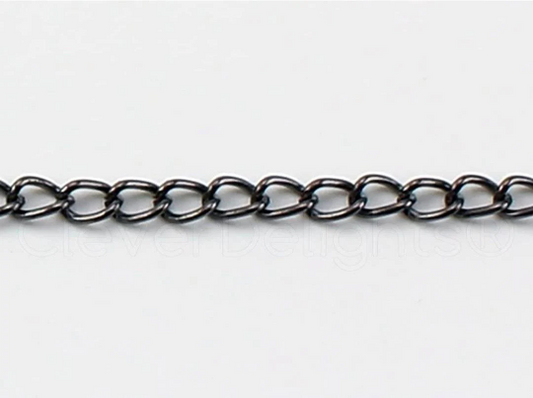 12 inches of Metal Chain 3x5mm Link - Gunmetal Color