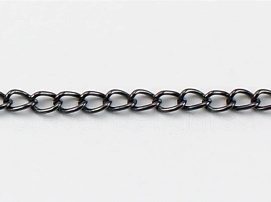 12 inches of Metal Chain 3x5mm Link - Gunmetal Color