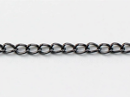 12 inches of Metal Chain 3x5mm Link - Gunmetal Color