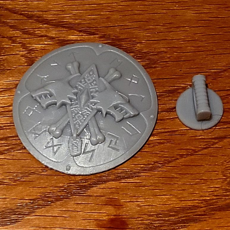 Wolf Guard Warrior Order Double Wolf Round Shield with Runes compatible with McFarlane Toys 7-inch armored action figures