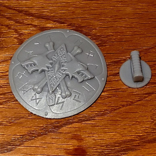 Wolf Guard Warrior Order Double Wolf Round Shield with Runes compatible with McFarlane Toys 7-inch armored action figures