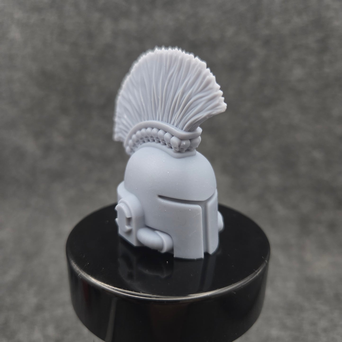 Warborn G:7 resin helmet with mohawk crest, skull details, and breathing tubes compatible with McFarlane Toys 7-inch armored action figures.