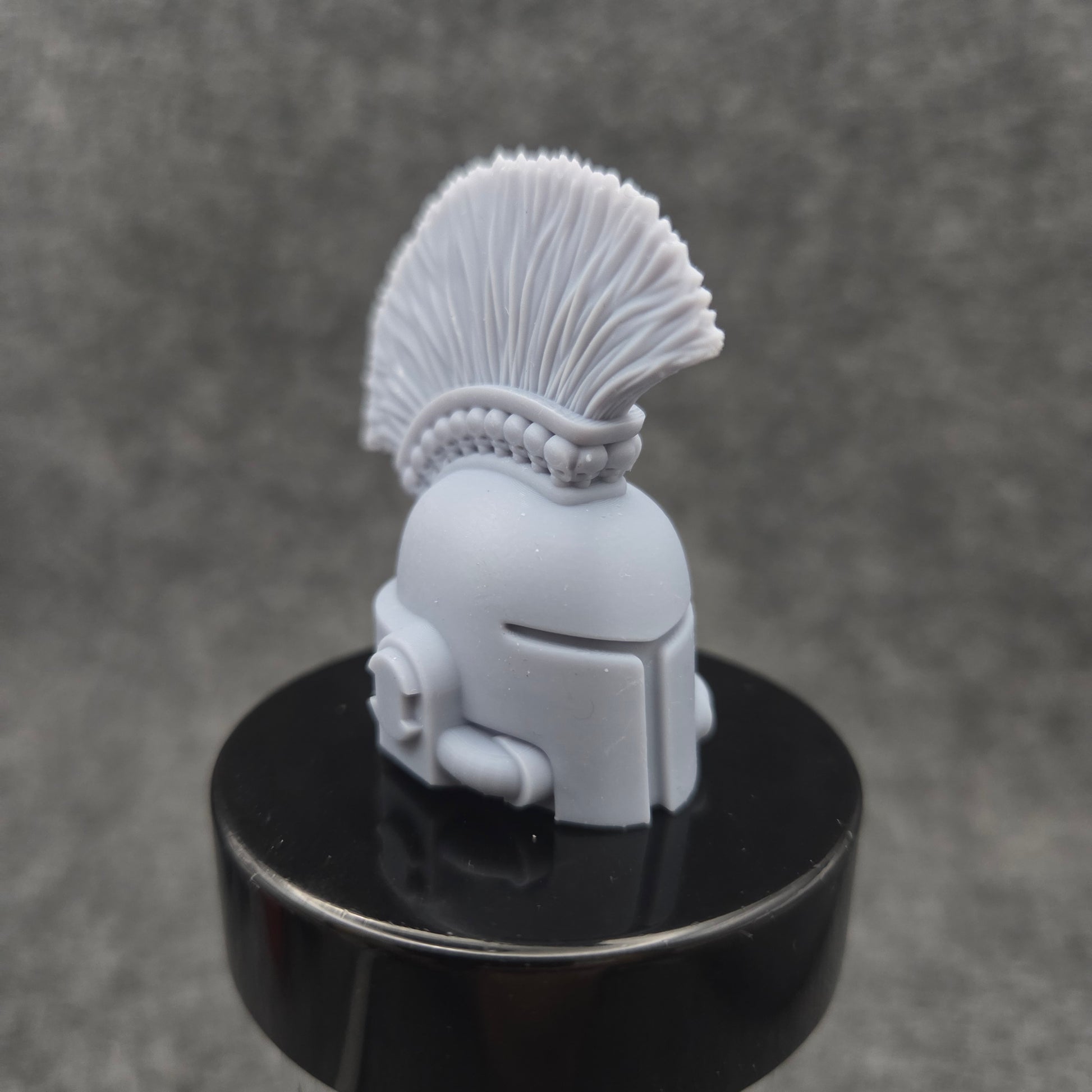 Warborn G:7 resin helmet with mohawk crest, skull details, and breathing tubes compatible with McFarlane Toys 7-inch armored action figures.