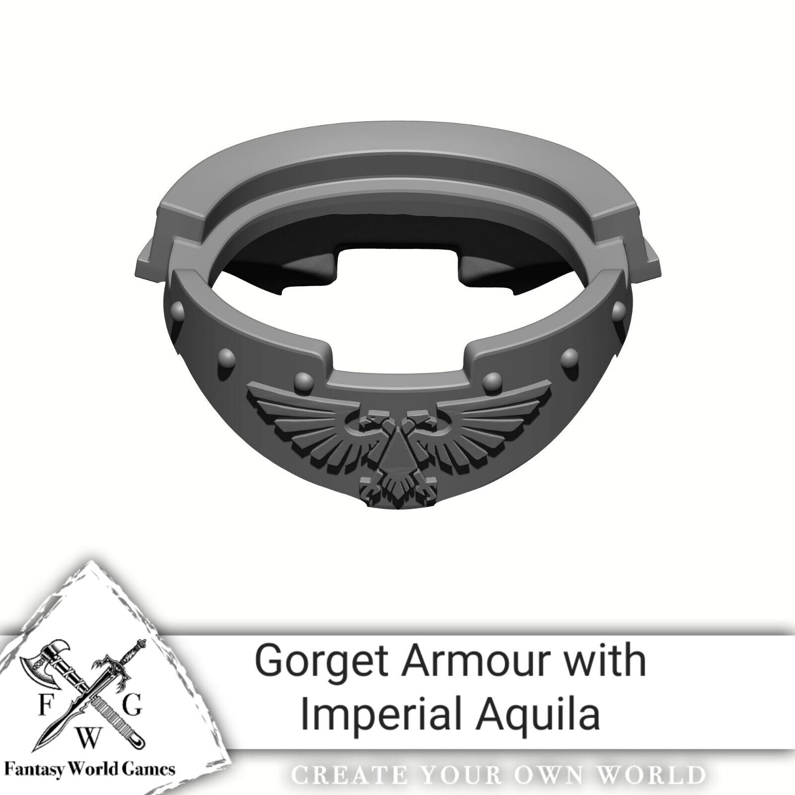 Customize your McFarlane Toys Space Mariine Shoulder Pad with the Armor - Gorget with Imperial Eagle and Rivets
