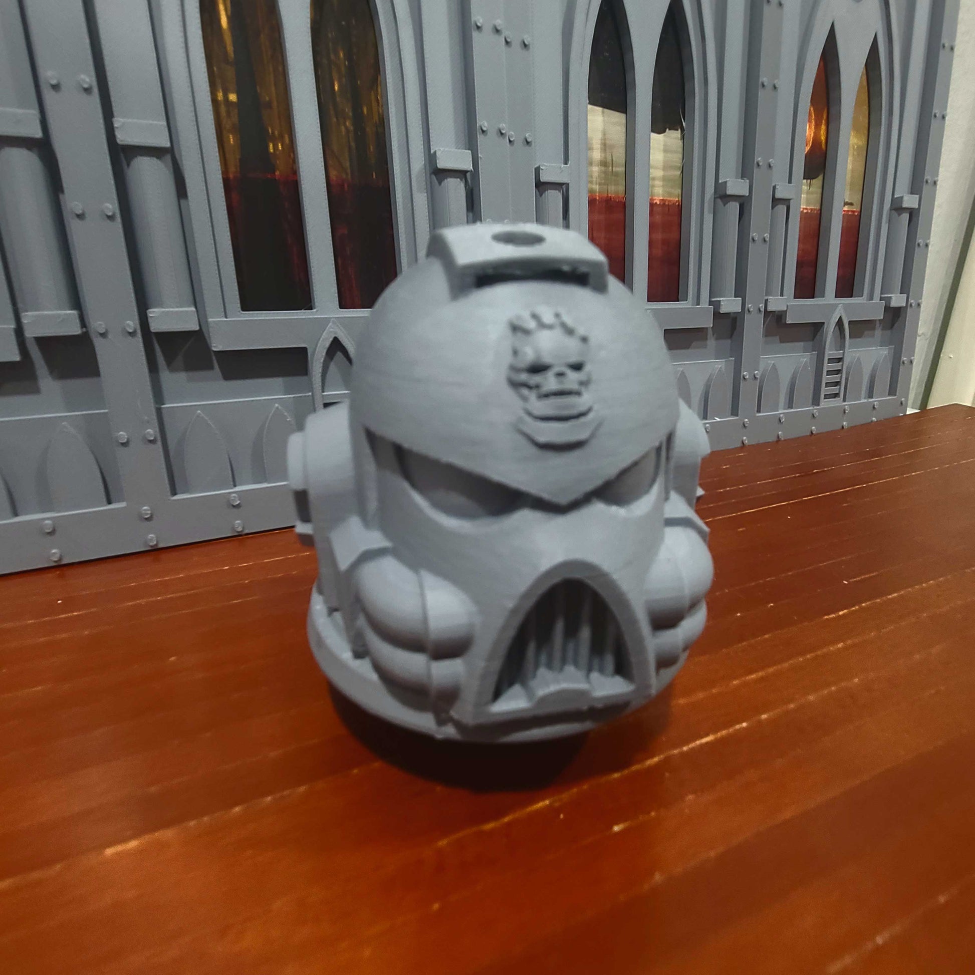 Space Marine Retributors Battle Brother MK VII Helmet with Two Hoses Paint Bush Holder with Four Holes