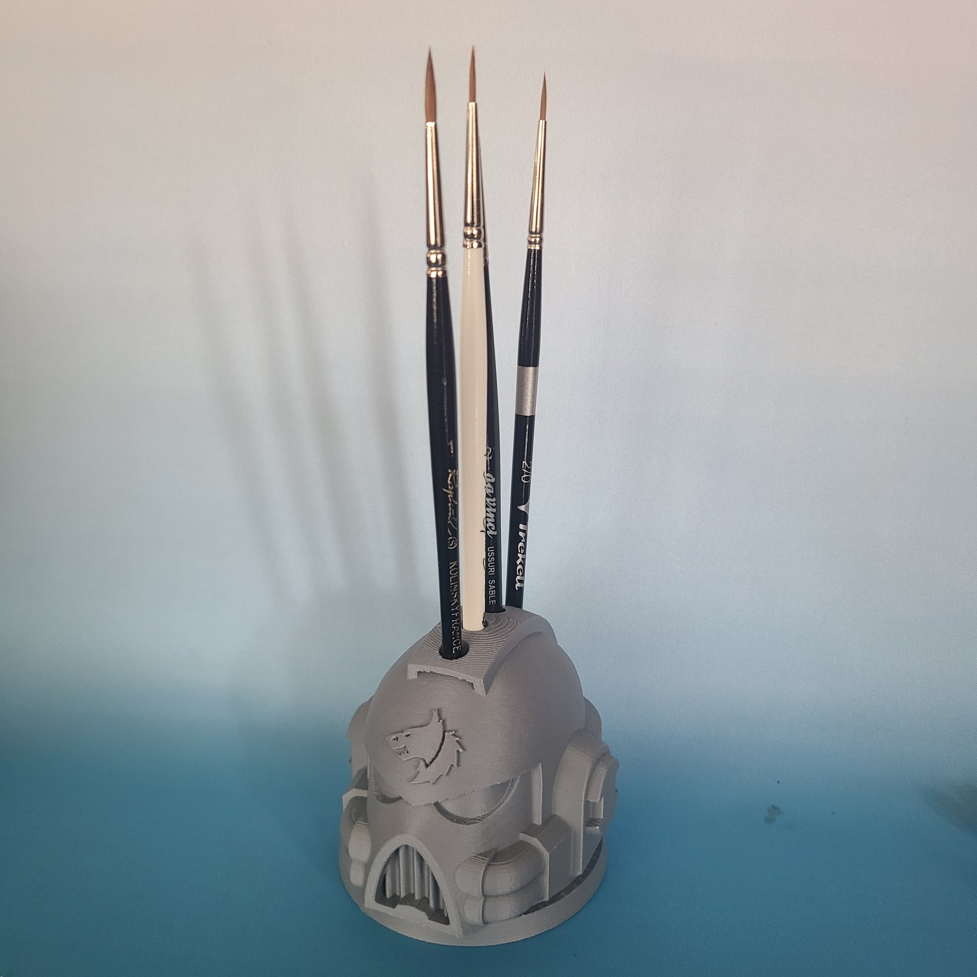 Space Wolf MK VII Helmet with Two Hoses Paint Bush Holder with Four Holes