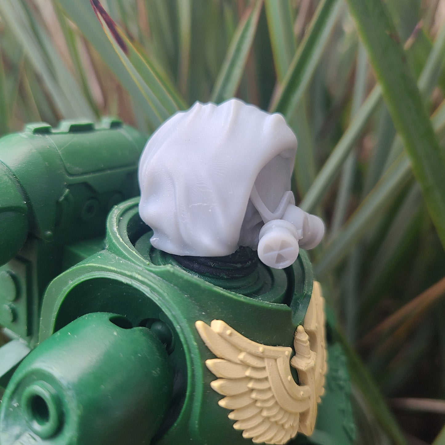 Armageddon Steel  Legion Head Swap with Hood and Gas mask for McFarlane Toys Action Figures 