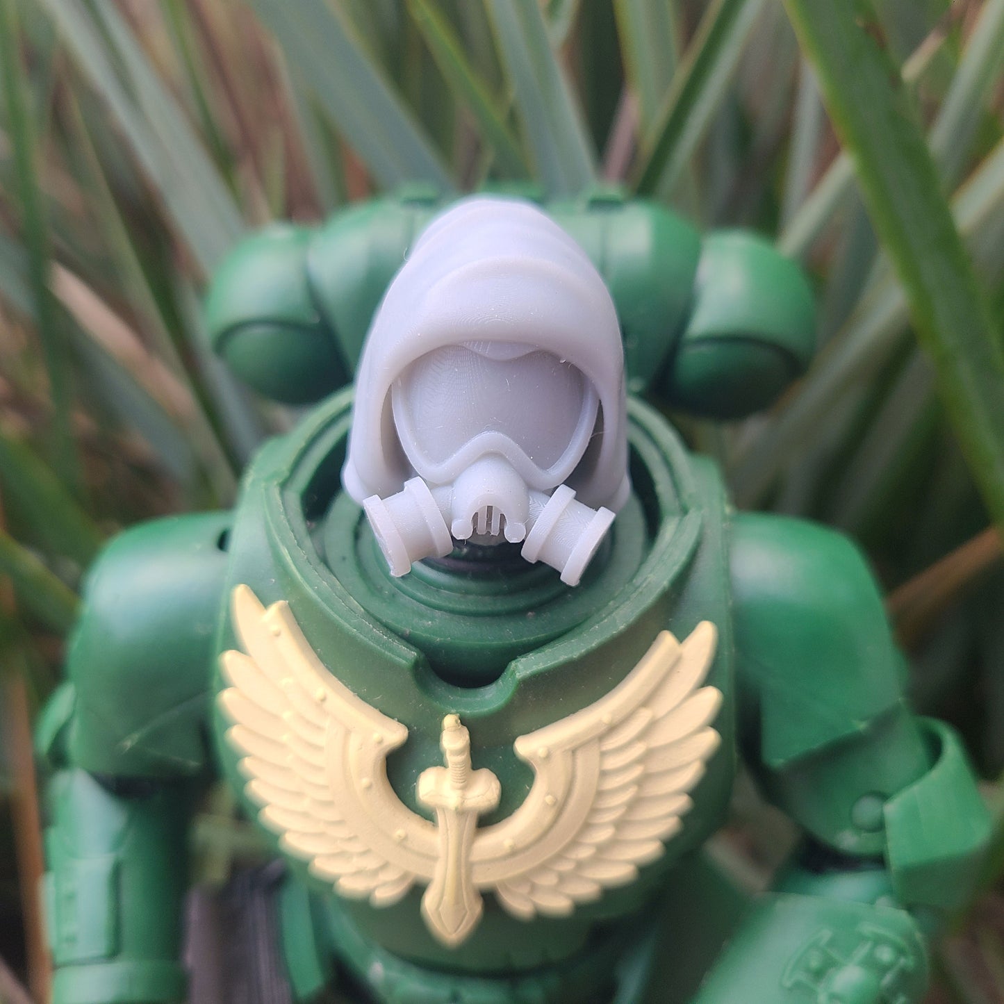 Armageddon Steel  Legion Head Swap with Hood and Gas mask for McFarlane Toys Action Figures 