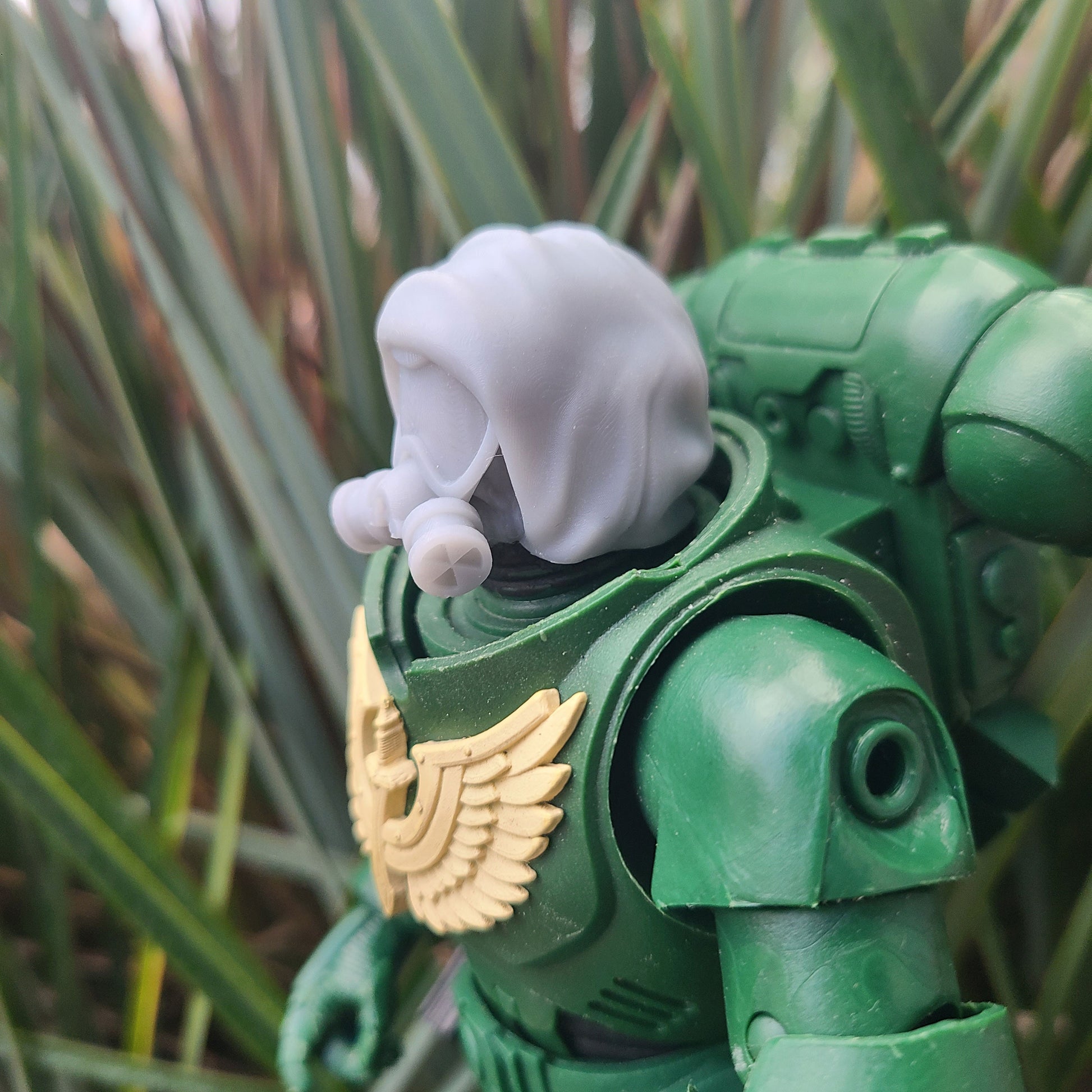 Armageddon Steel  Legion Head Swap with Hood and Gas mask for McFarlane Toys Action Figures 