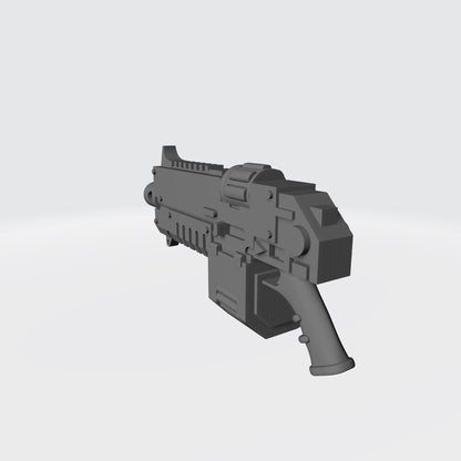 Auto Battle Rifle Type II with Ammo Drum compatible with McFarlane Toys 1:12 scale armored action figures custom resin weapon accessory