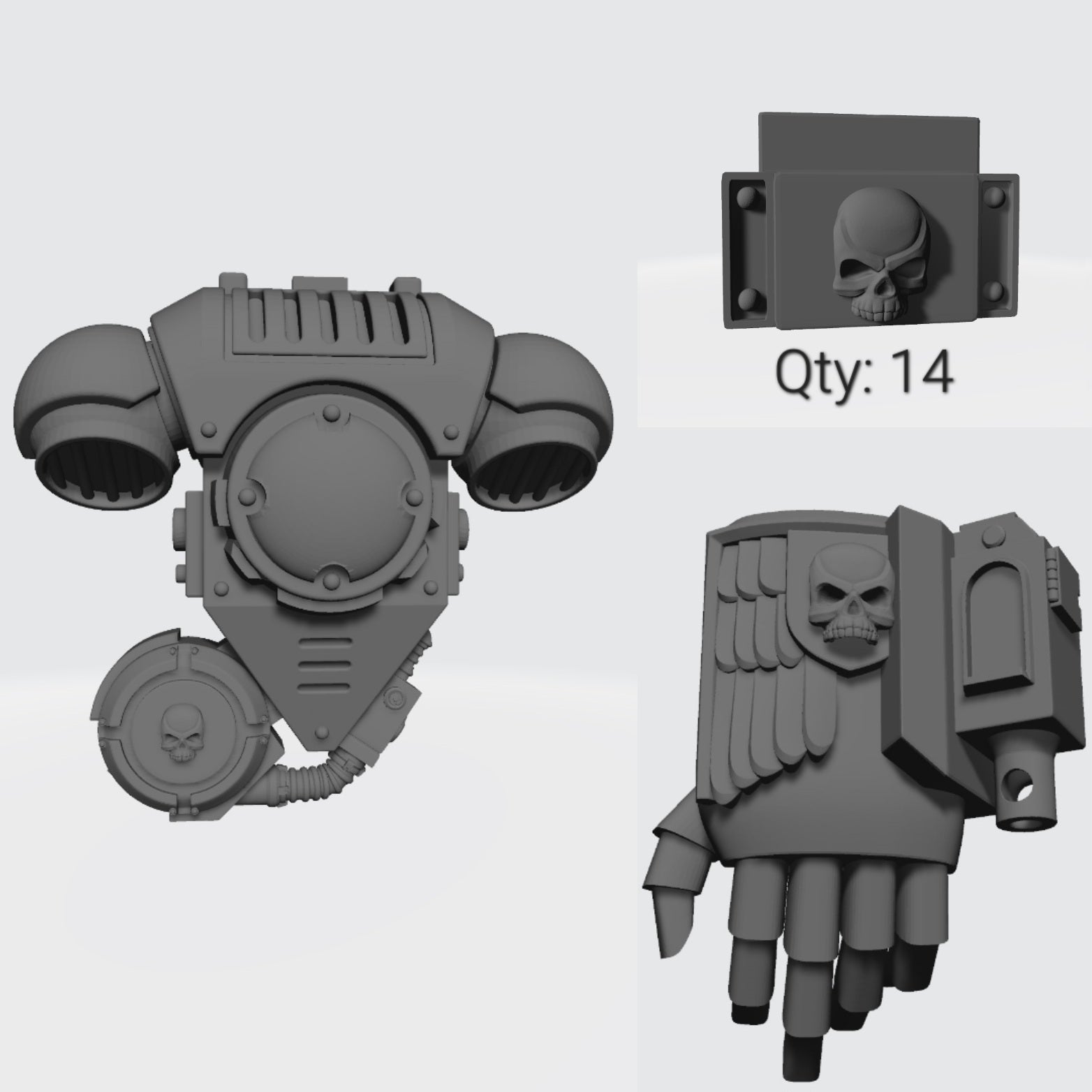 Back Pack with Left Drum Full Kit Plain Ammo Belt Boltstorm Gauntlet
for Space Marines McFarlane Toys