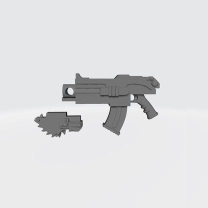 Battle Rifle Type U with Removable Chainblade Compatible with McFarlane Toys 1:12 Scale Action Figures Custom Resin Weapon