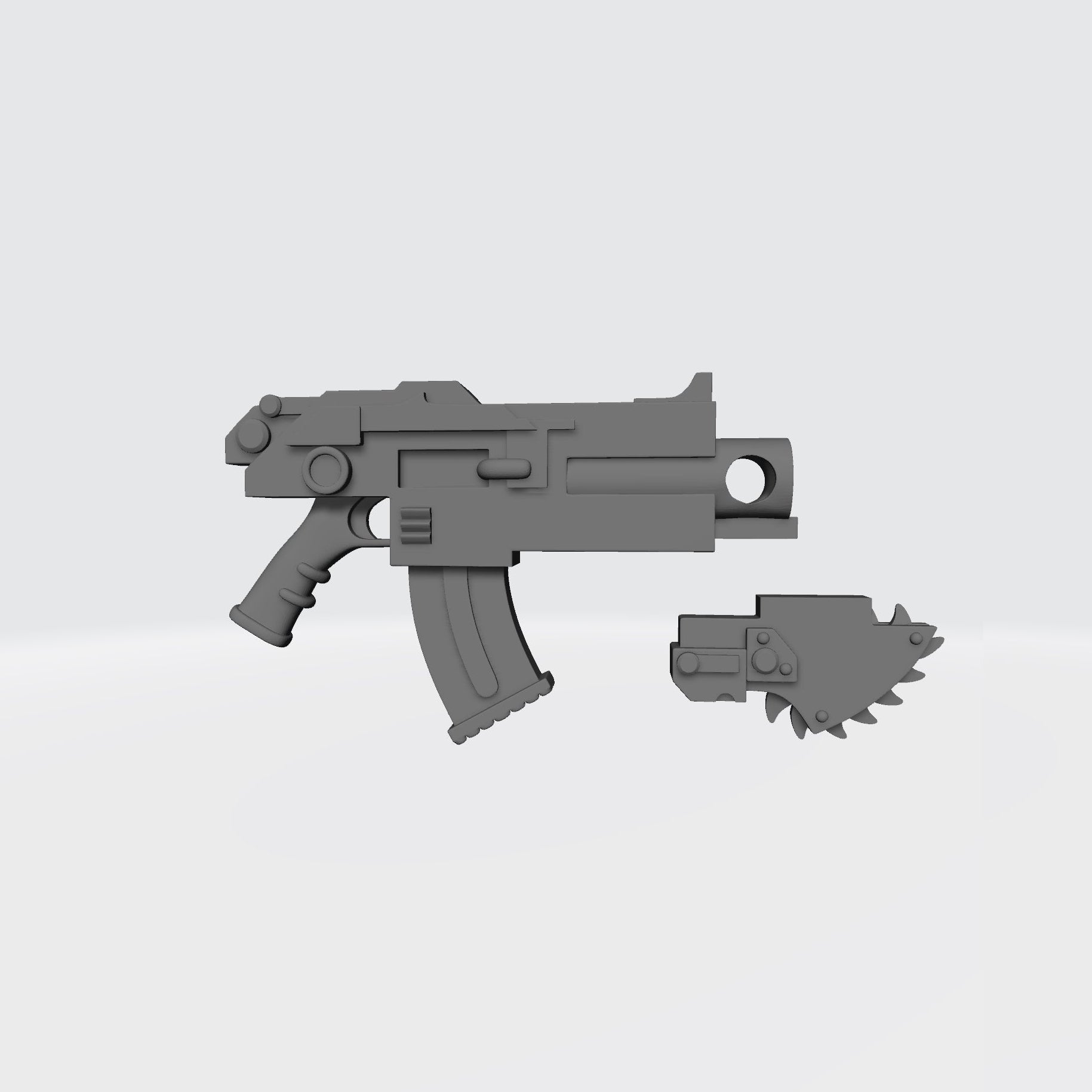 Battle Rifle Type U with removable chainblade compatible with McFarlane Toys 1:12 scale armored action figures custom resin weapon accessory