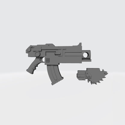 Battle Rifle Type U with removable chainblade compatible with McFarlane Toys 1:12 scale armored action figures custom resin weapon accessory
