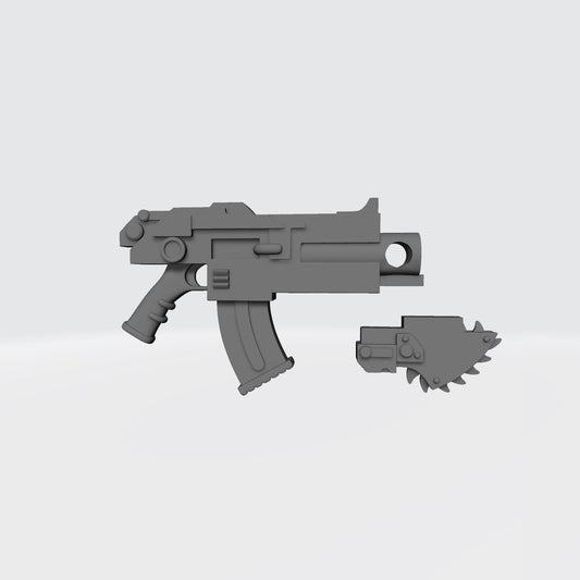 Battle Rifle Type U with removable chainblade compatible with McFarlane Toys 1:12 scale armored action figures custom resin weapon accessory