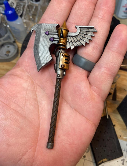 Blood Angels Sanguinary Power Axe for JoyToy Battle Brother Marine Action Figures