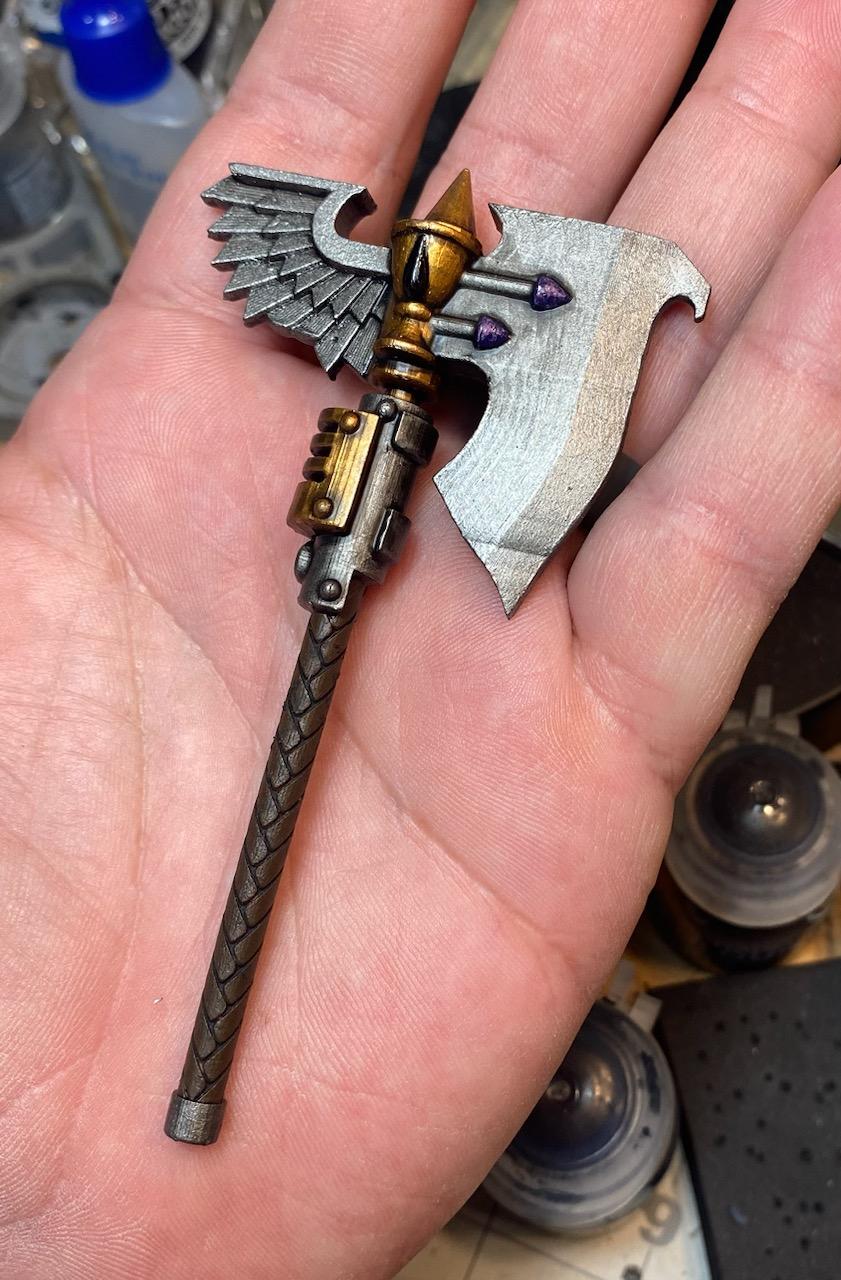 Blood Angels Sanguinary Power Axe for JoyToy Battle Brother Marine Action Figures