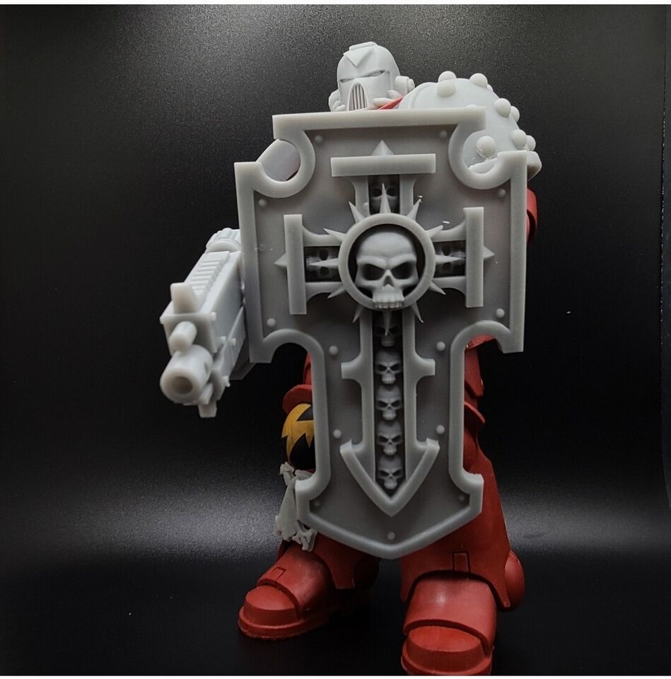 Boarding Storm Shield for McFarlane 7" Space Marine 1:12 Scale shown with Blood Angels Action Figure