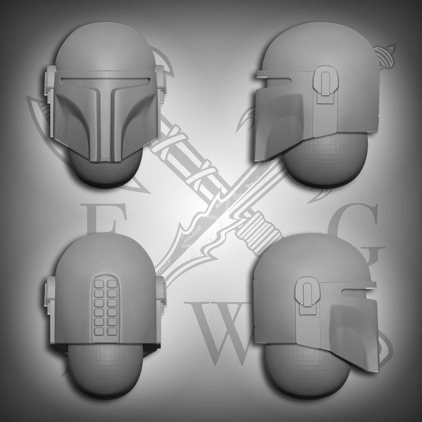 Boba Fett Helmets for 28mm Scale Sci-fi Battle Brother Marines Miniatures