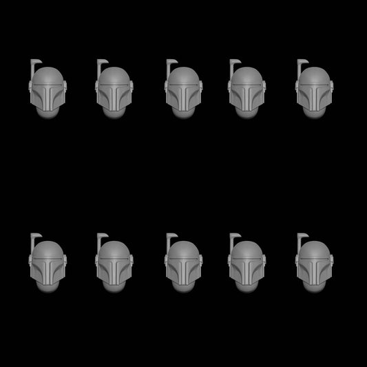 10x Boba Fett Helmets with Rangefinder compatible with 28mm Scale Sci-fi Battle Brother Marines Miniatures