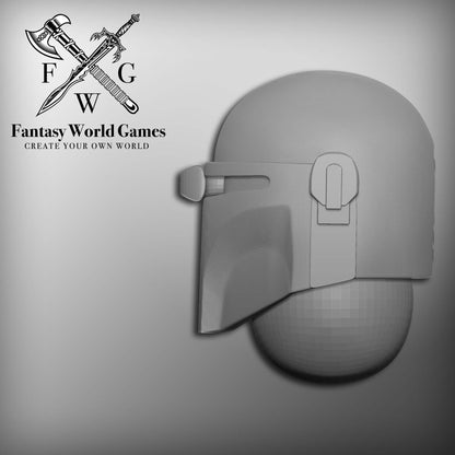 Boba Fett Helmets with Lowered Rangefinder for 28mm Scale Sci-fi Battle Brother Marines Miniatures