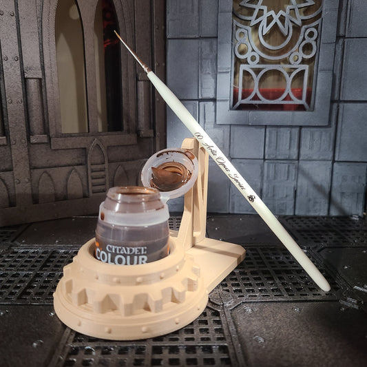 Custom Mechanical Gear Paint Pot & Lid Holder for Citadel Paints