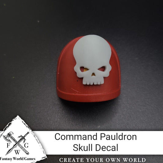 Command Skull Shoulder Pad Decal for McFarlane Toys Battle Brother Marine Action Figures Custom 1:10th Scale Parts