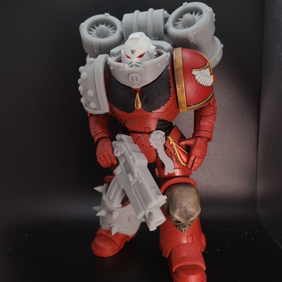 Blood Angels wearing Mark III Jump Pack Compatible with McFarlane Toys 1:12th Scale Action Figures