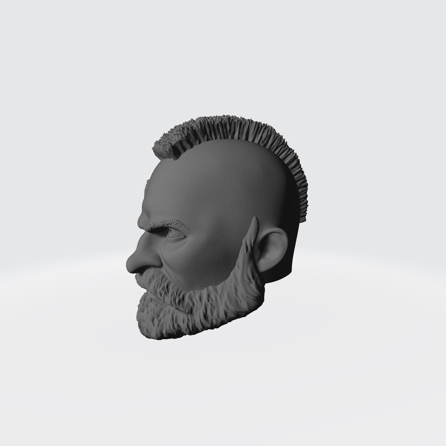 Grizzled Veteran Warrior Space Marine Head with Service Studs, Mohawk, and Beard  Compatible with McFarlane Toys Space Marines Action Figures