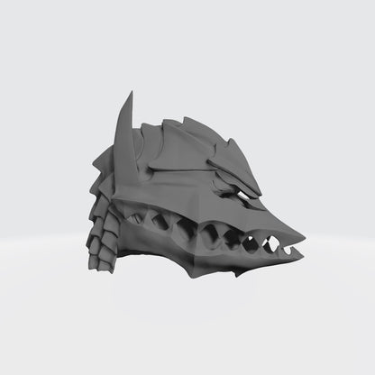 Right Side of the Berserk Guts Dragon Helmet compatible with McFarlane Toys Space Marines by Fantasy World Games